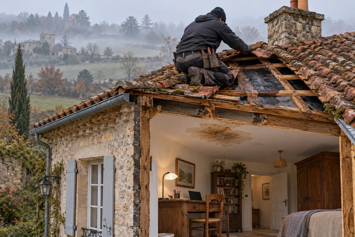 Fuite de toiture urgente